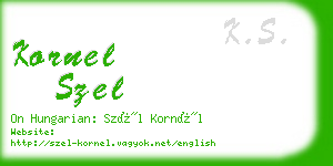 kornel szel business card